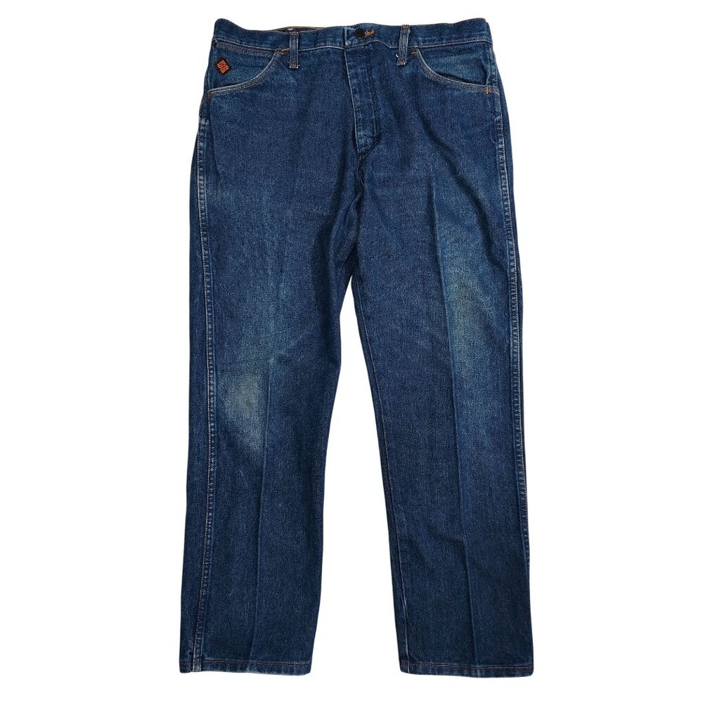 Wrangler Mens Flame Resistant Jeans Size 36x30 Original Fit 100% Cotton Denim
